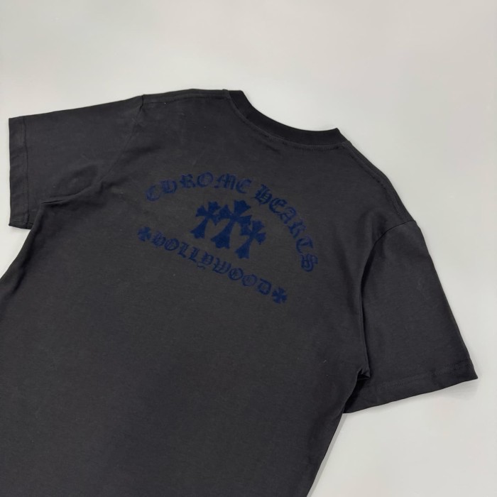 1:1 quality version Tokyo Paris Limited Embroidery Cross Curved Sanskrit Flocked Cotton T-Shirt 2 colors 29093524