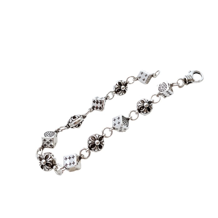 28180803 Dice Cross Flower Patchwork Bracelet