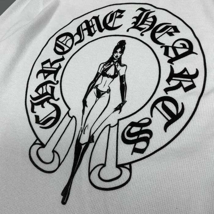 1:1 quality version Deadly Doll Co-branded Vine Graffiti Girl Print Waffle Knit Long Sleeve T-Shirt 2 colors 29093488