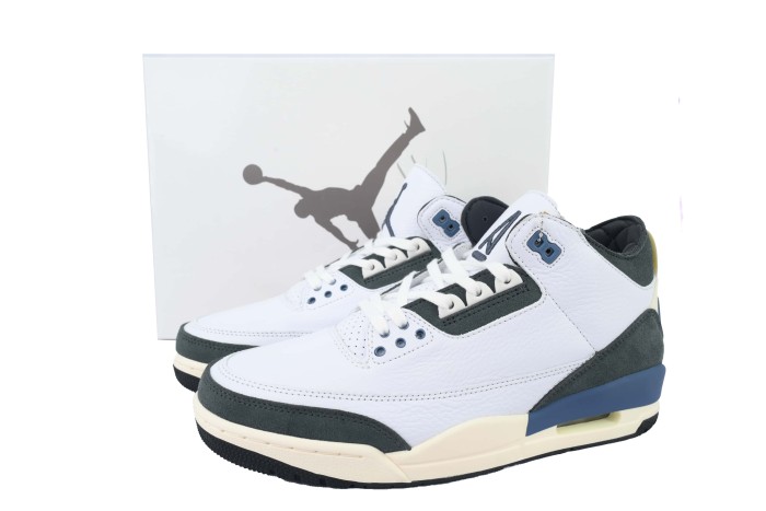 [plus-size shoes]Jordan 3   Midnight Green  Leather & Suede Basketball Shoes 29043127