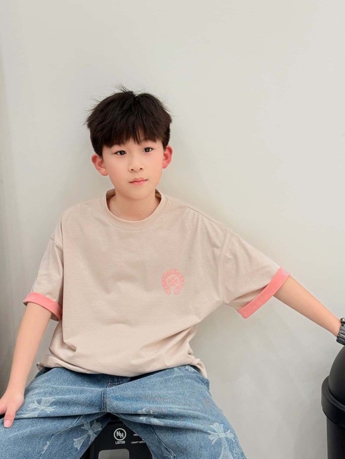 Cross Horseshoe Print Color Block Casual T-Shirt 3 colors for Kids 29008975
