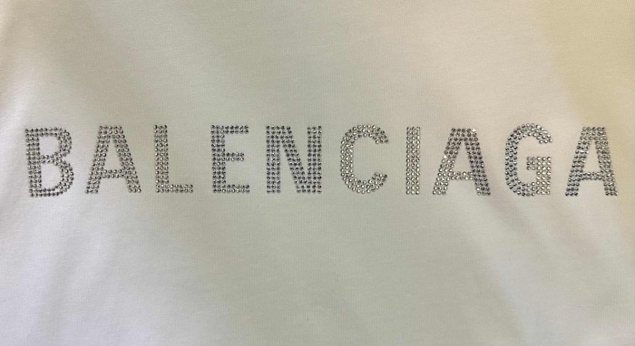 1:1 quality version Front and Back Letter Rhinestone Washed Tee 2 colors 28903003