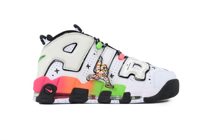 Mid-top Unisex White Rainbow Pippen Basketball Sneakers 29030160