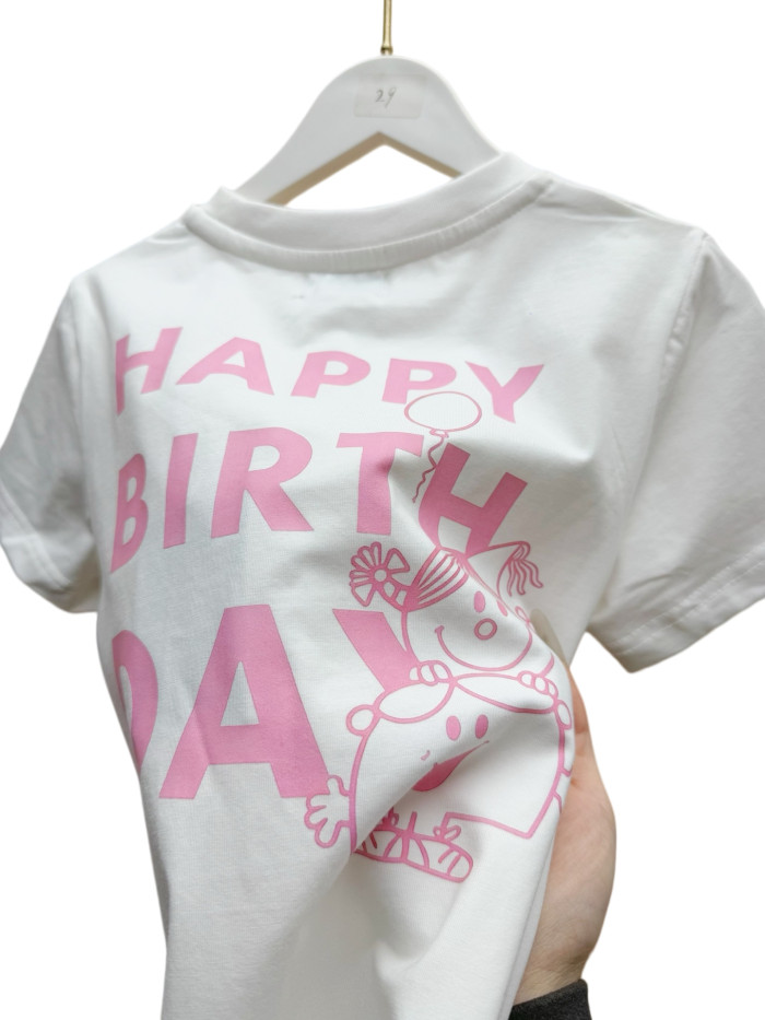 Playful Cartoon Logo Print Casual T-shirt for Kids 2 colors 29030018