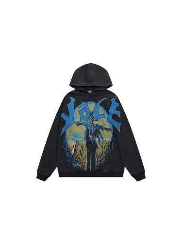 Skeleton Scarecrow Print Washed Version Hoodie 28642061