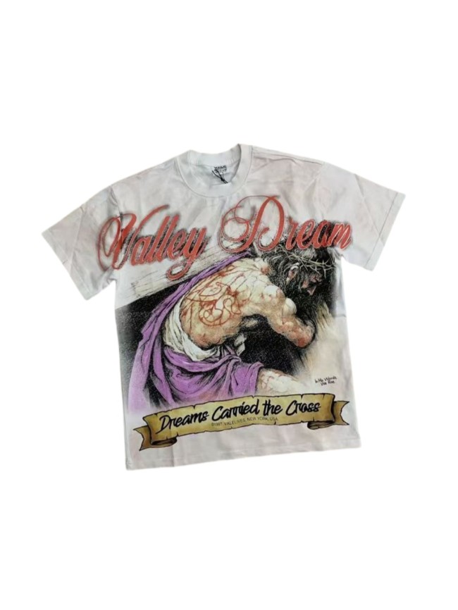Vintage Jesus Cross Distressed Wash Oversized Streetwear T-Shirt 29027182