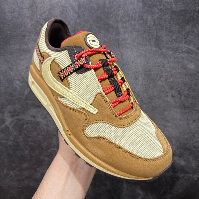 1:1 quality version Travis Scott x Nike Air Max 1 TS Brown Khaki Retro Casual Running Shoes 28602401
