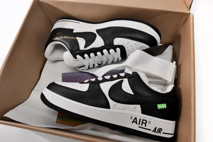 L  x N  Air Force 1 Low By Virgil Abloh White Black