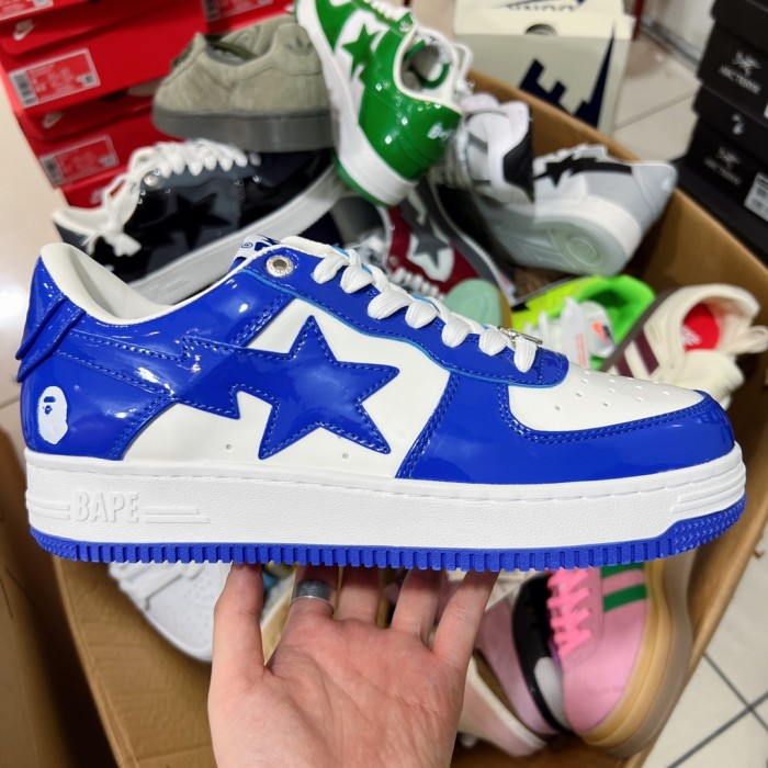 1:1 quality version Ape Logo Lightning Stars Colorblock Low Top Board Shoes 2 colors