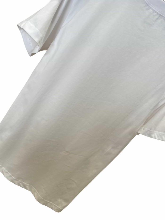 1:1 quality version Embroidered Round Logo Crew Neck T-Shirt 28961180
