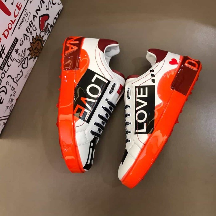 DOLCE    G@BB@N@ PORTOFINO MELT SNEAKERS IN PRINTED NAPPA CALFSKIN   DG16