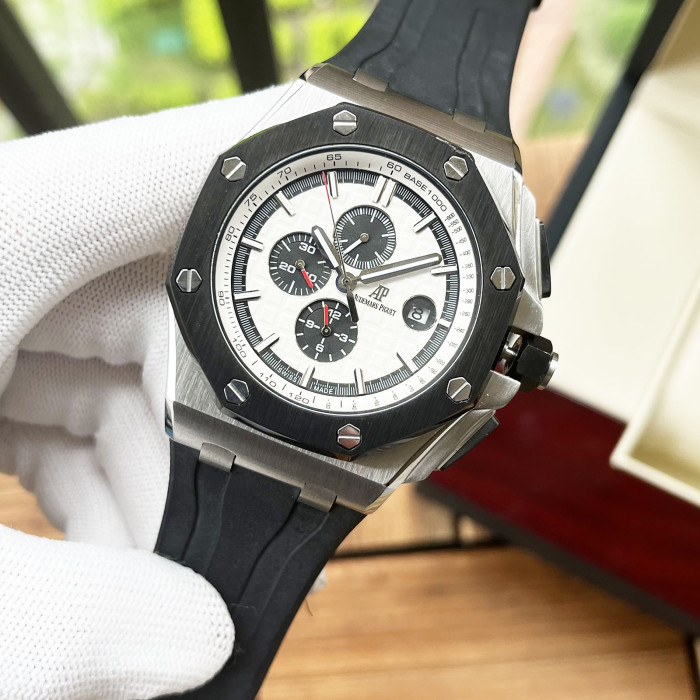 Two-Tone Dial Genuine Leather Strap Watch 6 colors【Dial diameter：44mm 】28771427