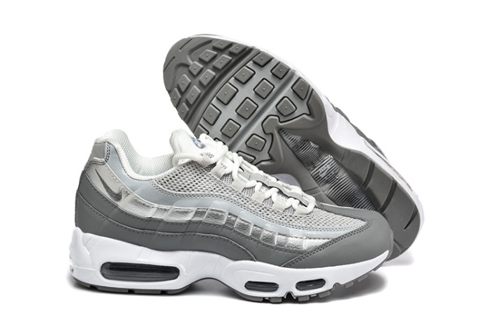 [plus-size shoes]Air Max 95  Silver Grey Retro Sneakers Running Shoes 29038279