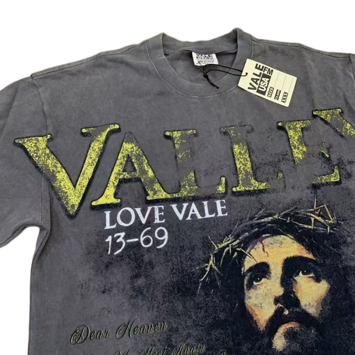 Portrait Printed Retro Vintage Washed T-Shirt 29027134