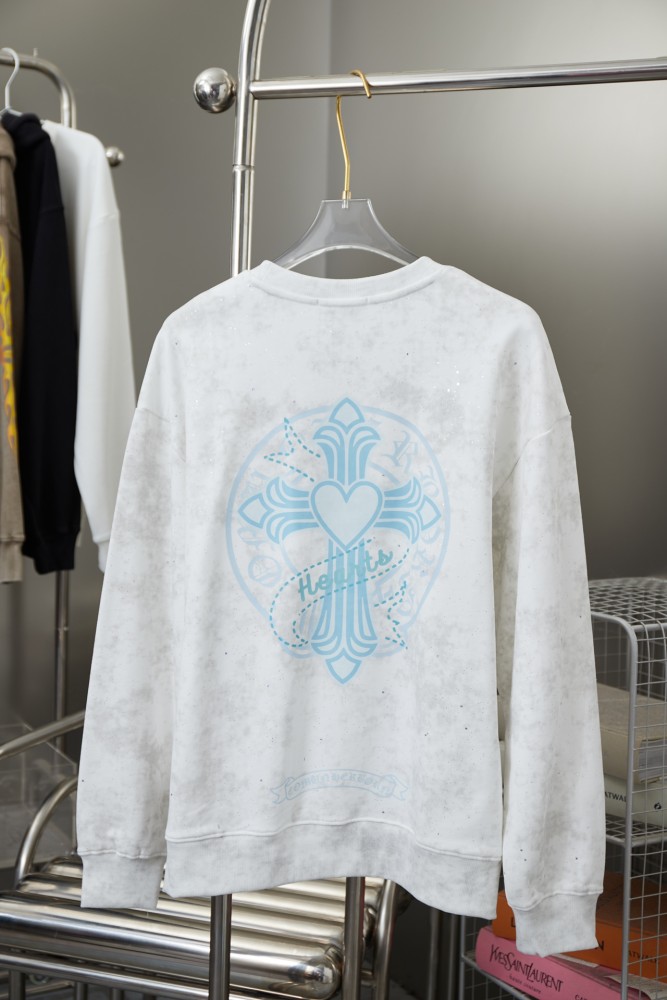 Cross Heart Horseshoe Tie-Dye Diamond-studded Sweatshirt 3 colors