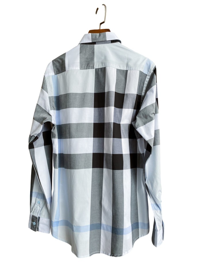 1:1 quality version Plaid Stretch Cotton Poplin Long Sleeve Shirt 8 colors 28875206