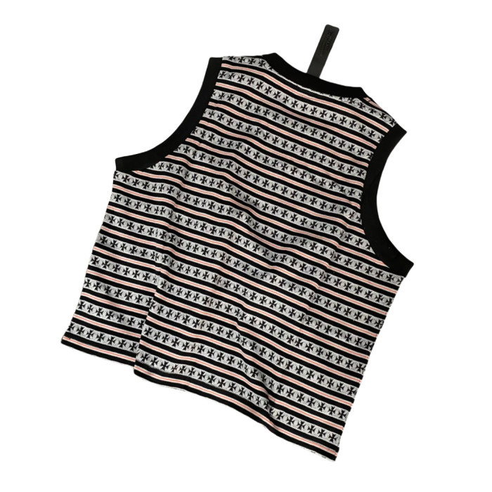 1:1 quality version 27999135 Embroidered Sword Stripe Short Sleeve Vest 3 colors for girls