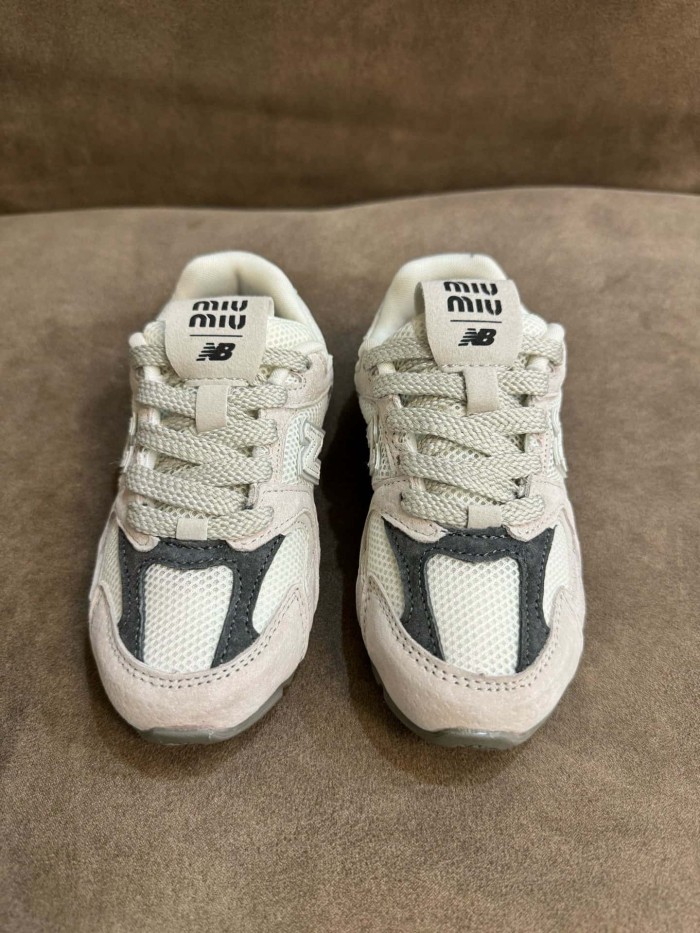 530 Miu Miu Co-branded Pigskin Mesh Lace-up Shoes for Kids 3 colors 29010997