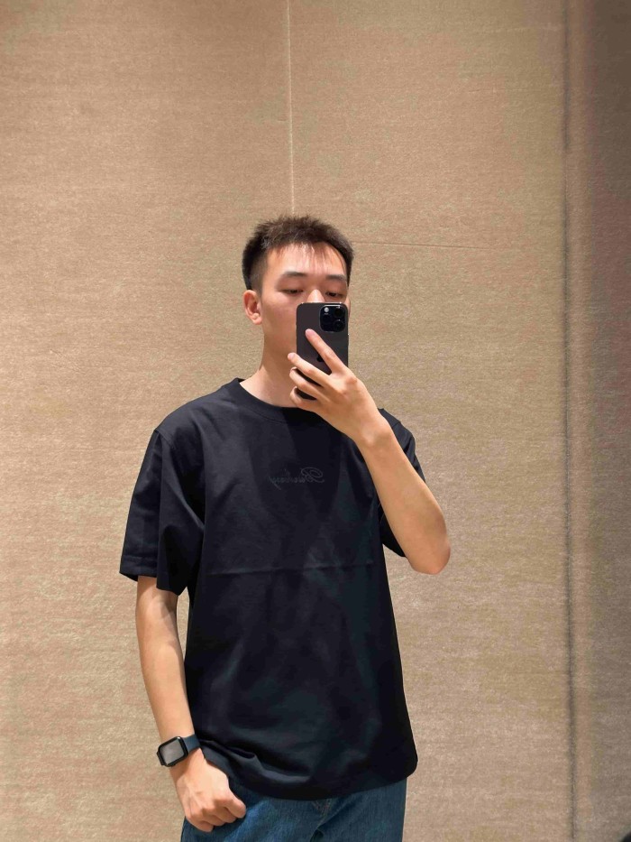 1:1 quality version  Embroidered letter T-shirt 2 colors 28967599