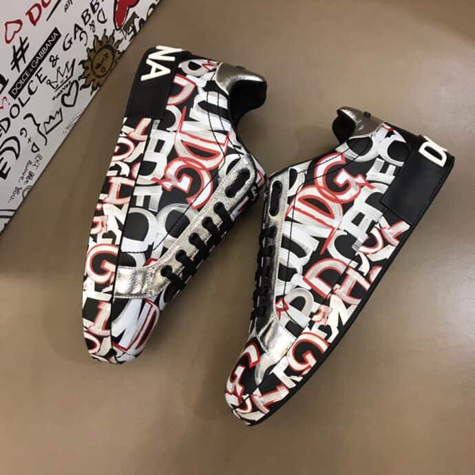 DOLCE    G@BB@N@ PORTOFINO SNEAKERS IN PRINTED NAPPA CALFSKIN   DG8