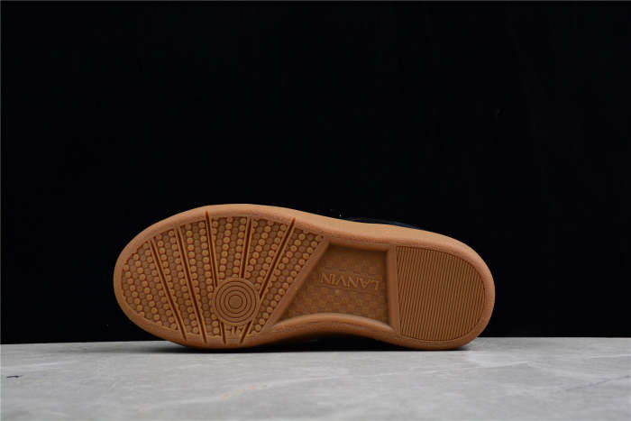 L@nvin Black and Gum Sole Sneaker