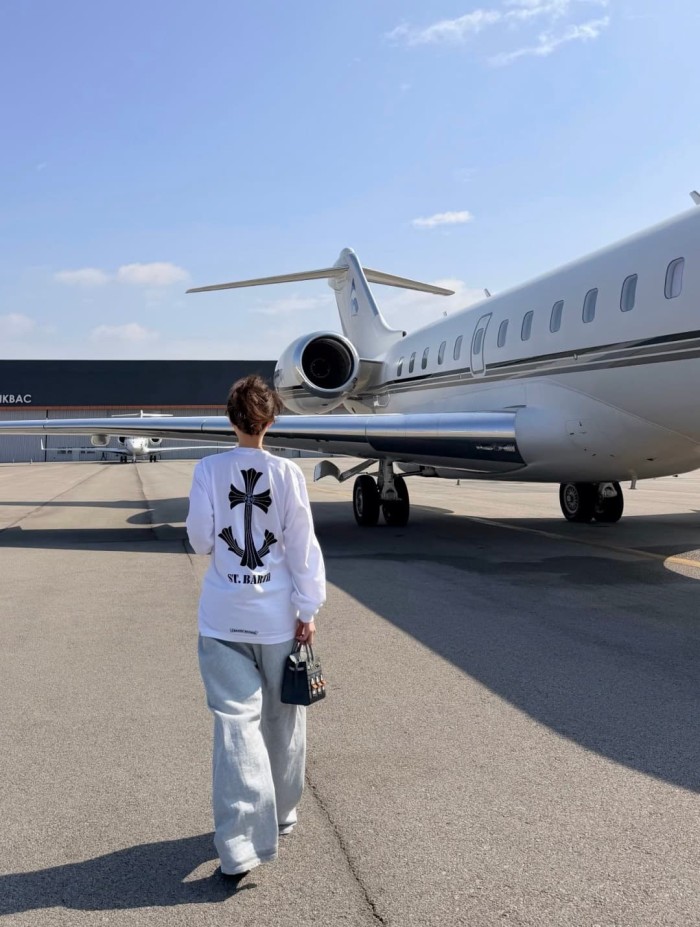 1:1 quality version Saint Barts Cross Anchor Print Long Sleeve T-Shirt 29045260