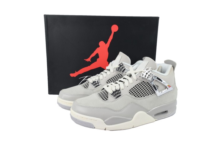 [plus-size shoes]Jordan 4    Frozen Moments  Suede & Leather  Mid-Top Sneakers 29035096