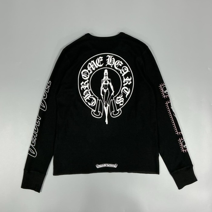 1:1 quality version Deadly Doll Co-branded Vine Graffiti Girl Print Waffle Knit Long Sleeve T-Shirt 2 colors 29093488