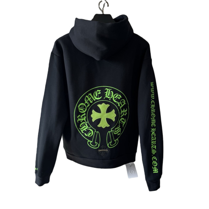 1:1 quality version Fluorescent Green Sanskrit Horseshoe Print Hoodie 28782545