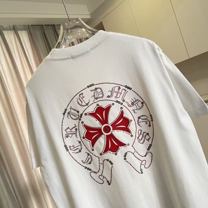1:1 quality version Red Sanskrit Horseshoe Cross Logo Printed  Vintage Tee 4 colors 29082421