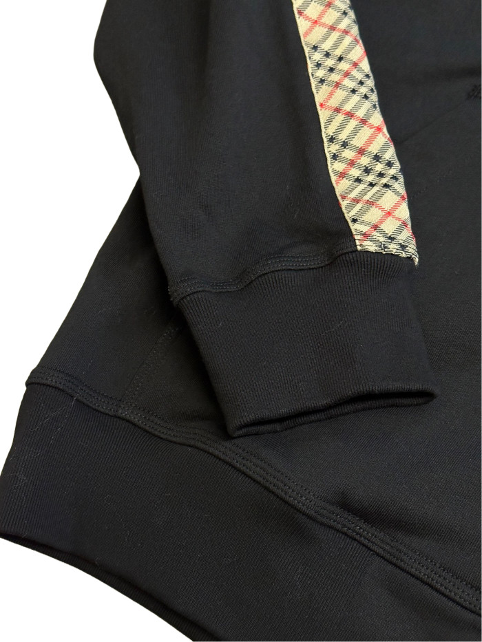 1:1 quality version Checkered Sleeve Patchwork Zipper Hoodie 2 colors 28482055
