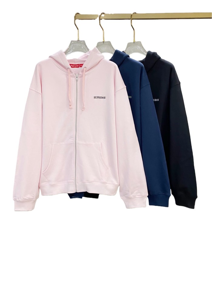 1:1 quality version Embroidered Logo Cuff Zipper Hoodie 3 colors 28746700