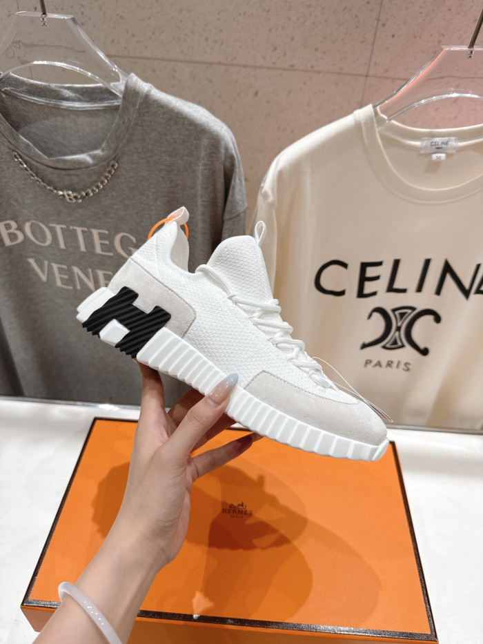[plus-size shoes]Bouncing Black & White Genuine Nubuck Leather Couple Style Breathable Sneakers 2 colors 29085307