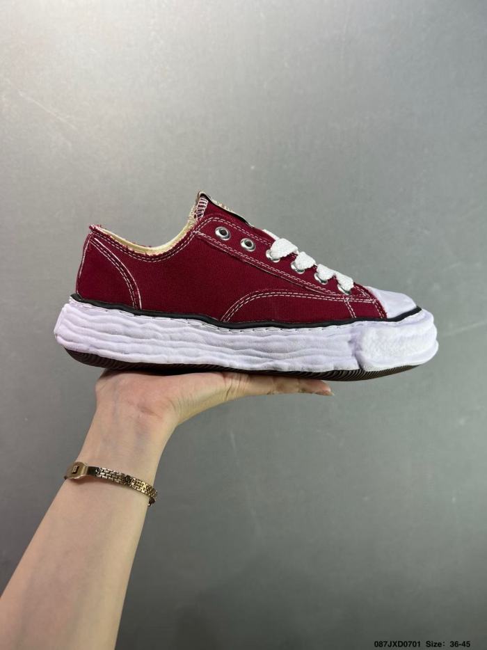 wine red and white soled canvas dissolving shoes 28474944