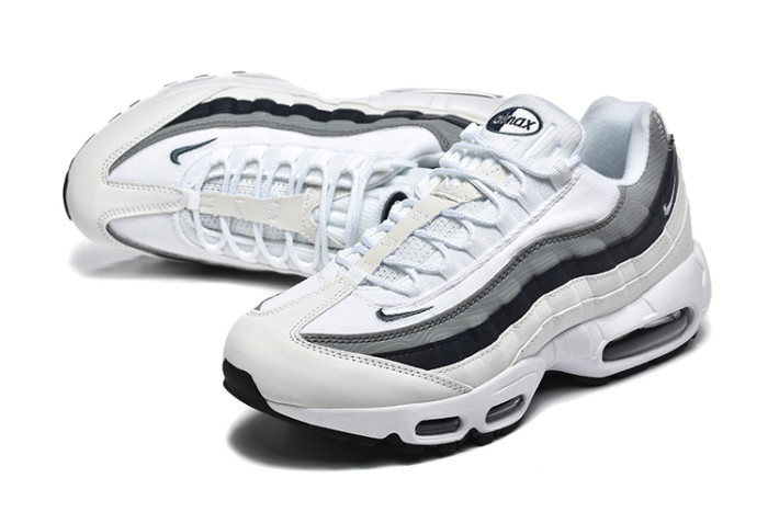 [plus-size shoes]Air Max 95 White Grey Black Gradient Air Cushion Running Shoes 29044769