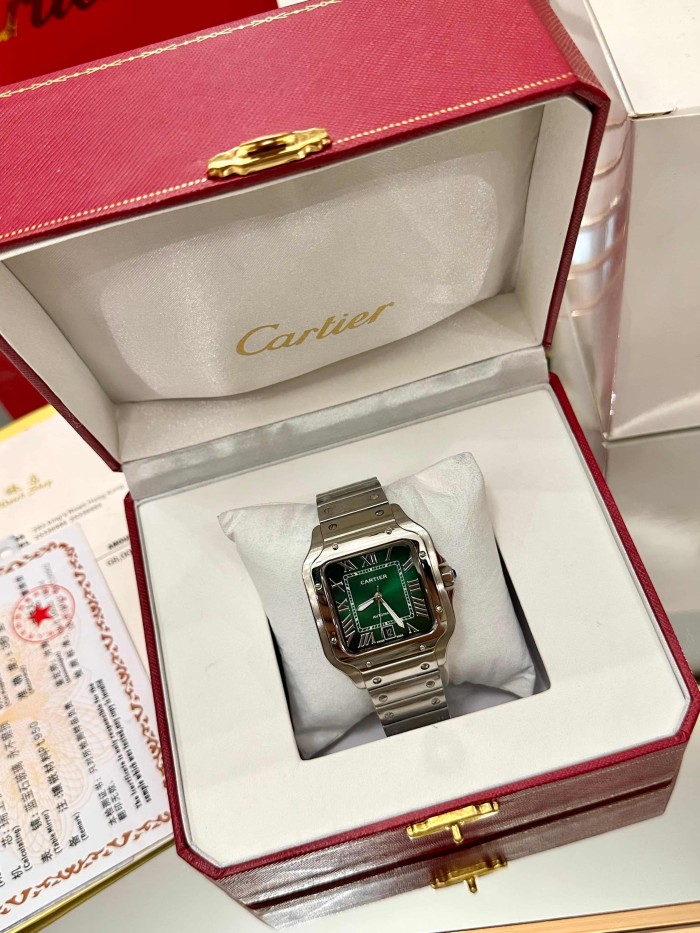 Green Dial and Mechanical Movement Santos Watch【Dial diameter：42mm 】28764929
