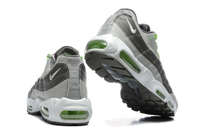 [plus-size shoes]Air Max 95 Grey Neon Green Mesh  Air Cushion Running Shoes 29045405
