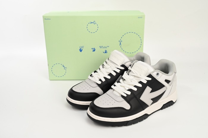 OW Out Of Office OOO Low Tops Light Grey Black OMIA189F22LEA0010709