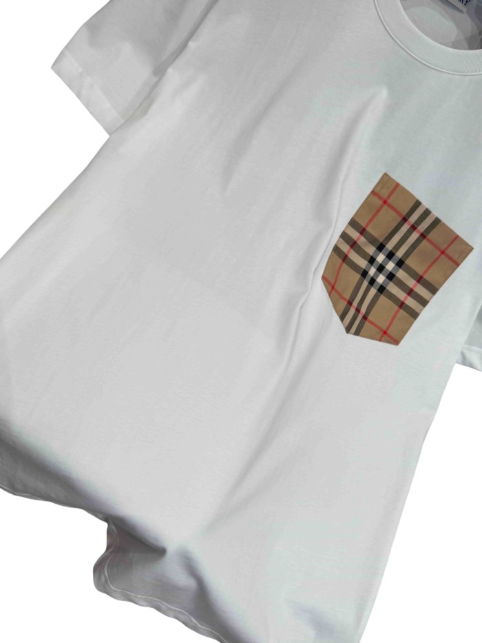 1:1 quality version  Plaid pocket crew neck T-shirt 2 colors 28967957