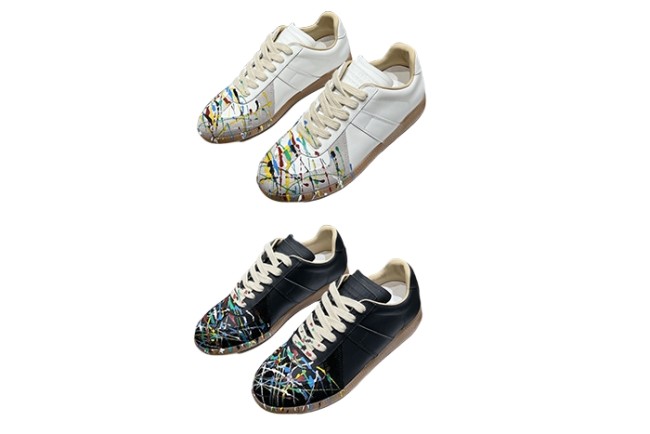 1:1 quality version M@ison White Paint Replica Sneakers POIZON240805818 2 colors