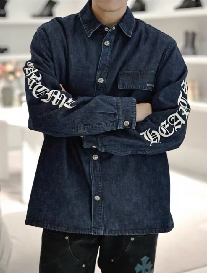 1:1 quality version Sanskrit Print Denim Shirt Jacket 28937971