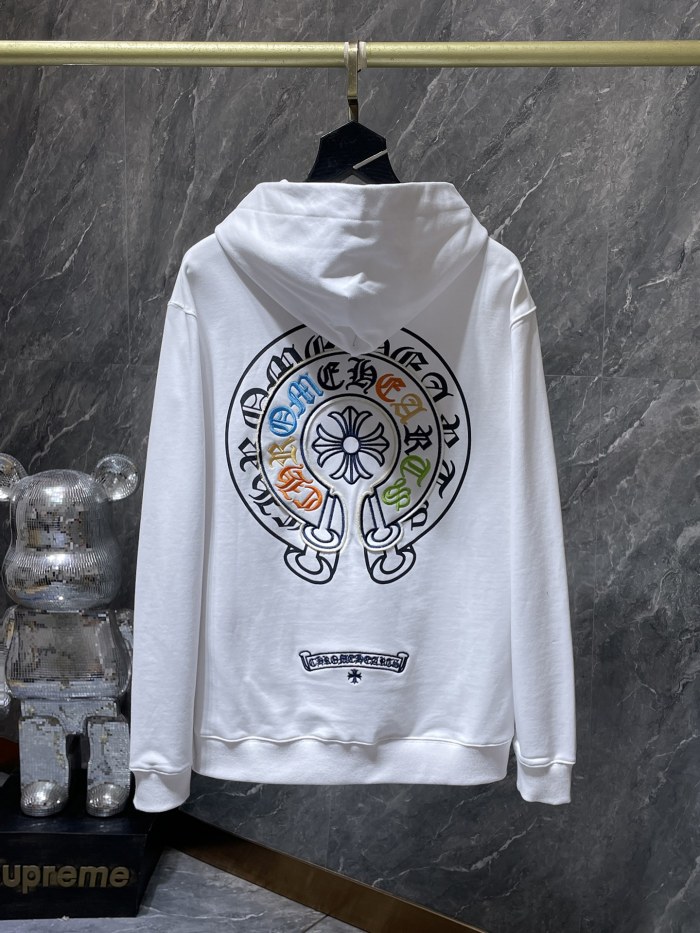 Colorful Alphabet Horseshoe Patch Embroidered Hoodie 2 colors