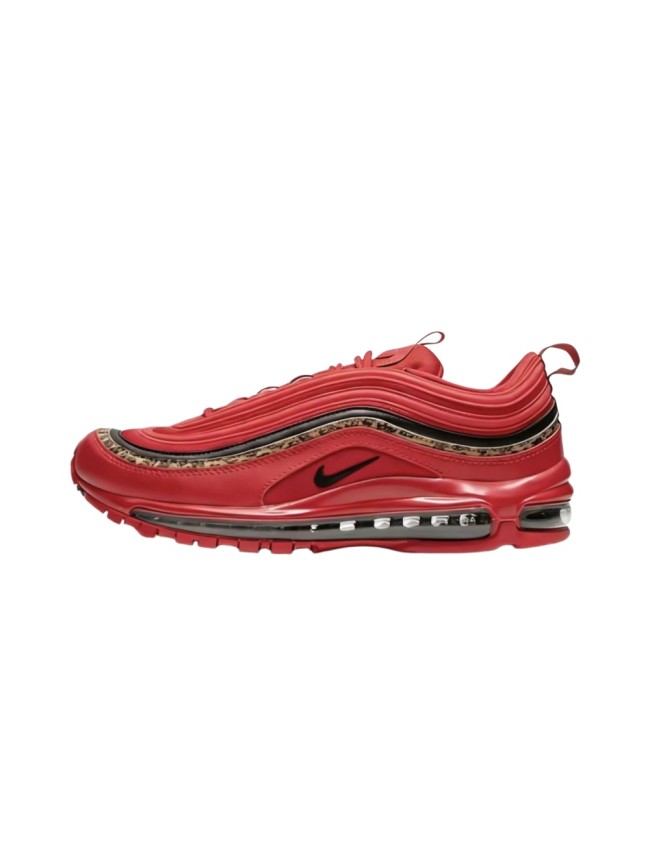 Air Max 97 Red Leopard Print Strip Full-Length Air Cushion Running Shoes 29062799