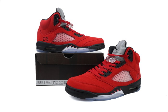 [plus-size shoes] 1:1 quality version Jordan 5  Raging Bull  Red Suede Basketball Shoes 29035220