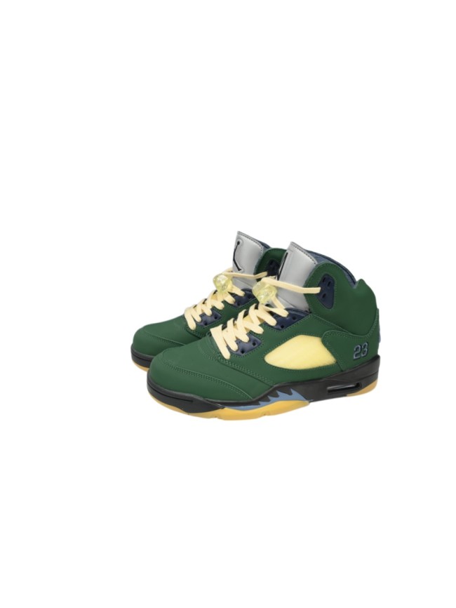 [plus-size shoes] Jordan 5   Michigan State  Green Leather Basketball Shoes 29035478