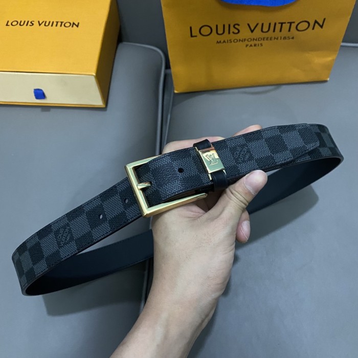1:1 quality version Mens' Plaid pattern trendy thin belt 3 styles