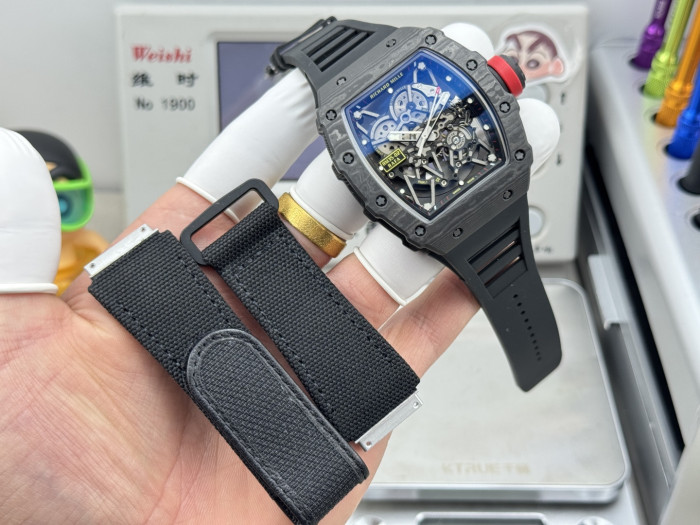 1:1 quality version RM 35-02 RAFAEL NADAL Carbon Fiber Automatic Mechanical Skeleton Watch 2 colors【Dial diameter：42mm 】28771545