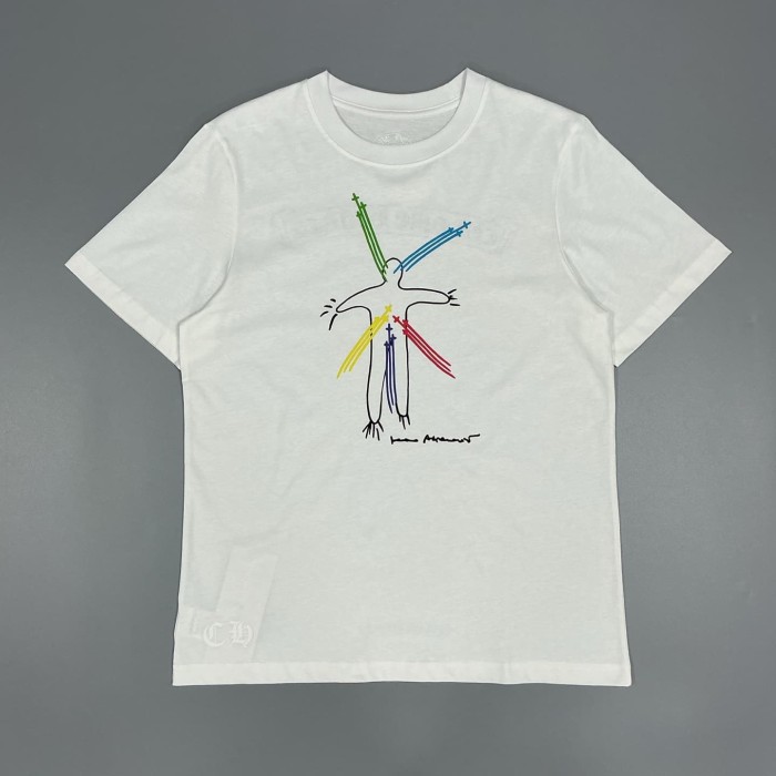 1:1 quality version Cartoon Graffiti Firework Figure Cotton Limited T-Shirt 2 colors 29093504