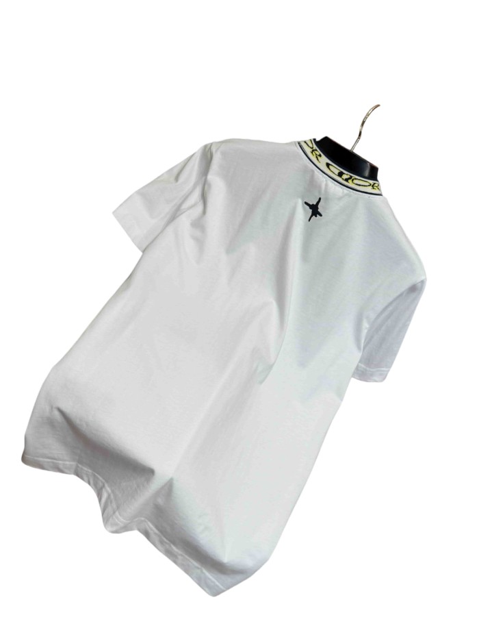1:1 quality version Co-branded Letter Collar Contrast Embroidered Pattern T-Shirt 28961183