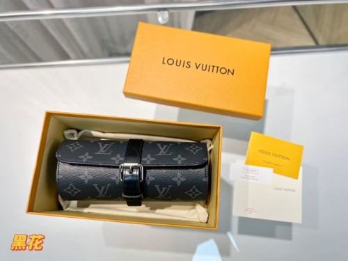 Classic Floral Print Canvas and Leather Combination Watch Box Clutch Bag 28658930